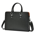 Serviette Homme Cuir Vache Rayures Luxe Laptop 14" 38x8x28cm – CLEVI Paris