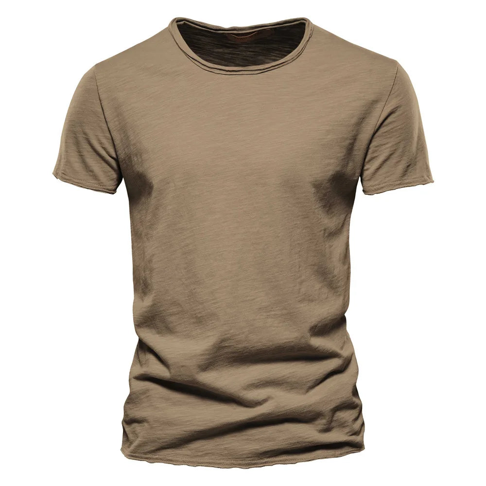 T-Shirt Homme Col Rond Coton – Coupe Slim Casual Été