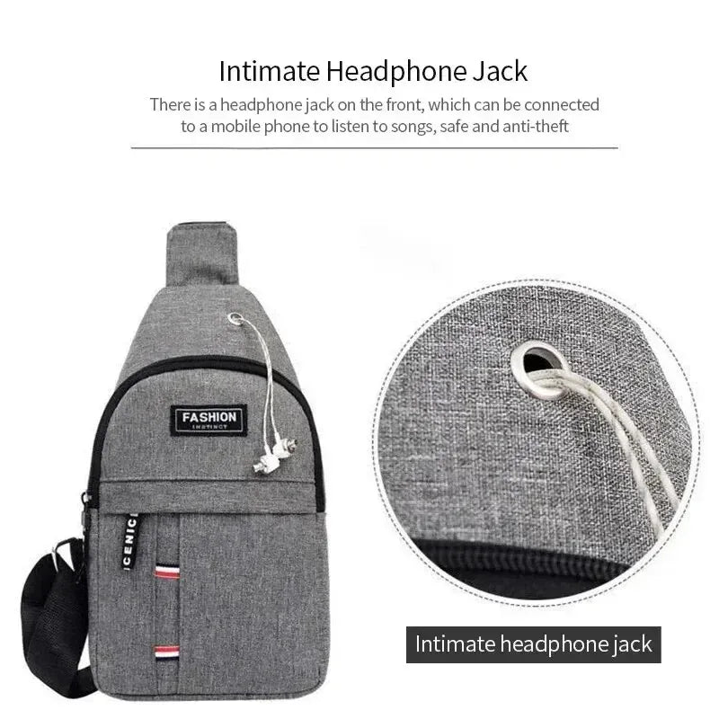 Sac Bandoulière Nylon Homme Demi-Lune — CLEVI Paris