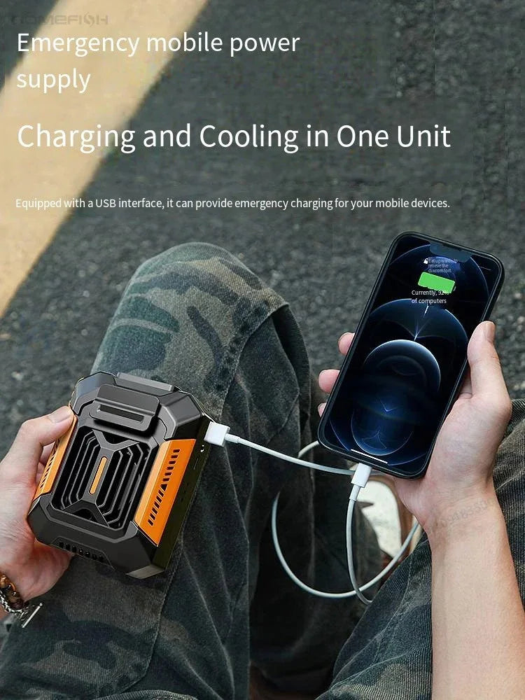 Ventilateur Portable Ceinture – Power Bank & Lampe Torche Intégrés