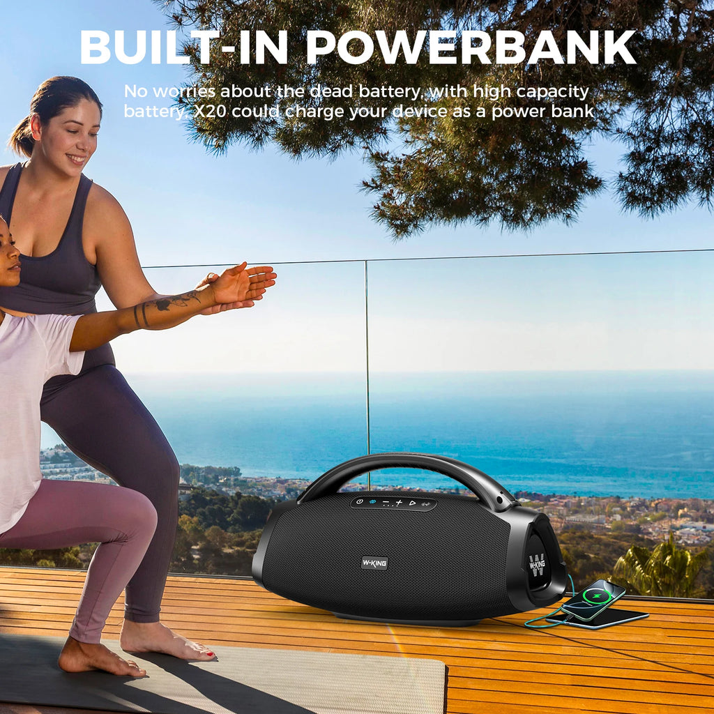 W-KING D20 Enceinte Bluetooth 200W RMS IP67 Karaoké 24h Boombox – CLEVI Paris