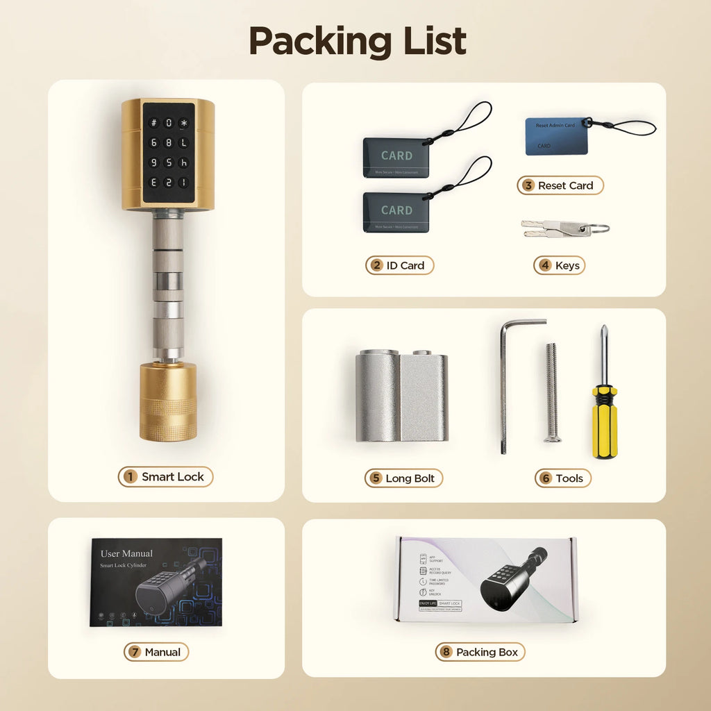 Cylindre Connecté Viladepot D5 Empreinte Digitale Bluetooth Tuya – CLEVI Paris