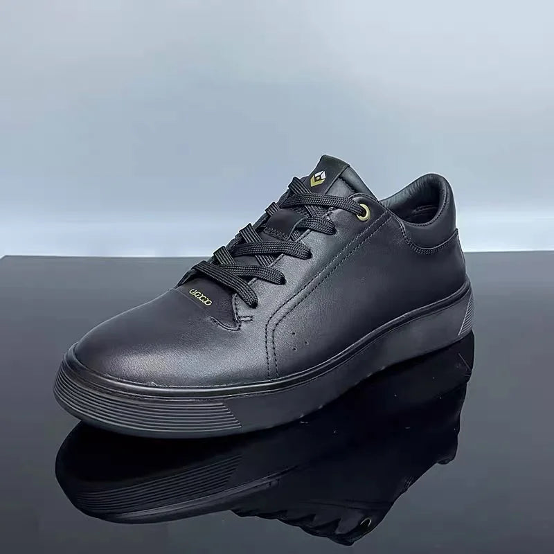 Sneakers Homme Cuir Vache Véritable Respirant Semelle TPU Antidérapante Plateforme VRKK – CLEVI Paris
