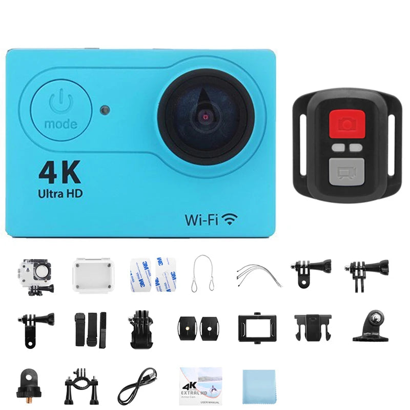 Caméra Action 4K Fomscvka – 1080P/60fps, WiFi, Étanche, Écran 2", Télécommande, 8 Coloris, microSD en Option