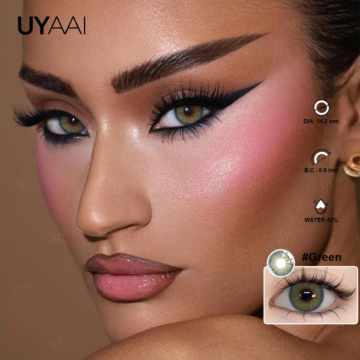 Lentilles de Contact Colorées UYAAI – 14 Teintes Naturelles, Sans Correction, Port Annuel