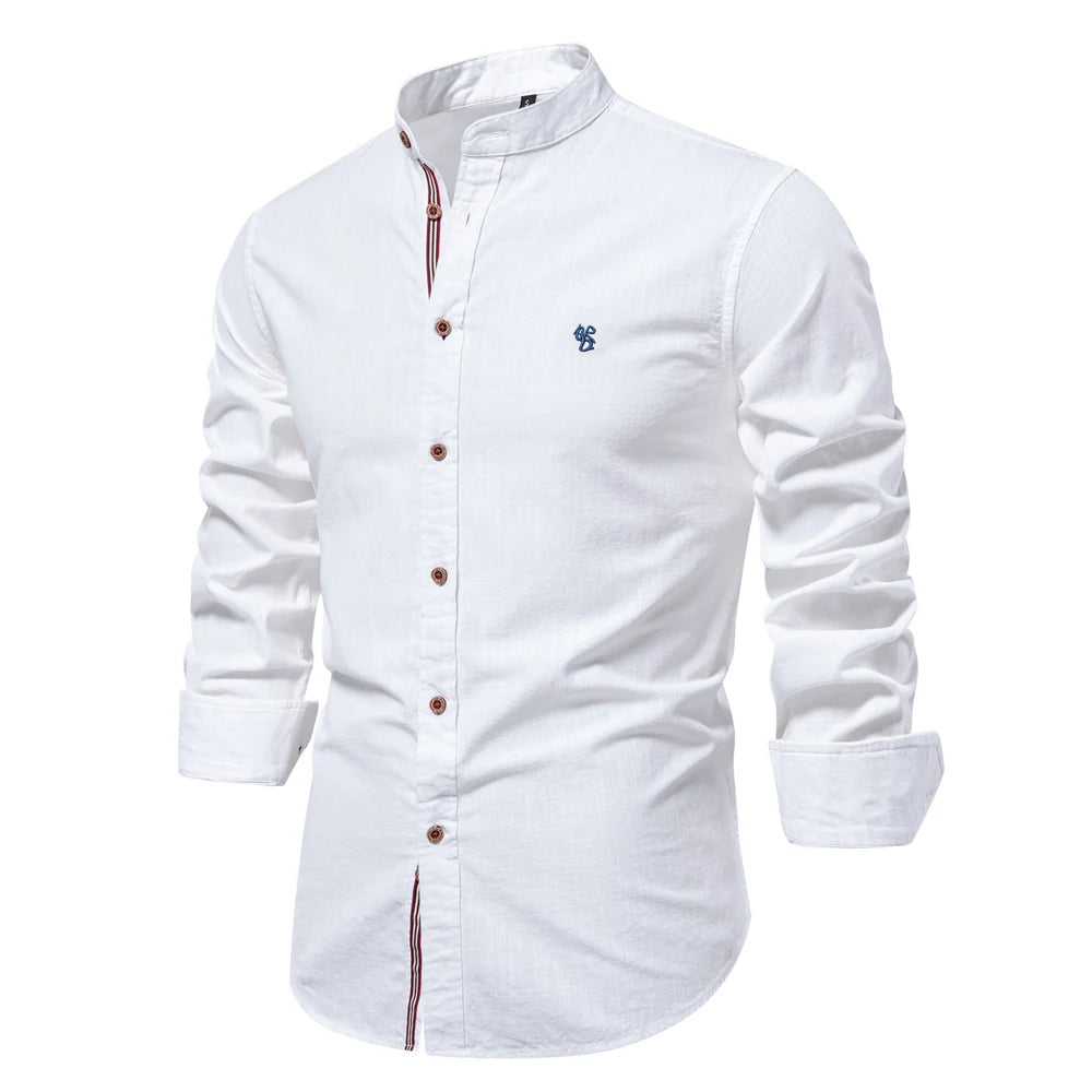 Chemise Homme 100% Coton – Manches Longues, Coupe Droite, Style Casual Premium