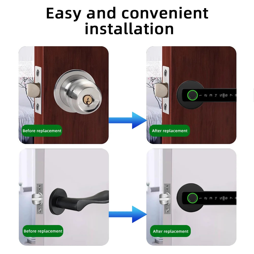 Serrure Connectée RAYKUBE M5 Empreinte Digitale Tuya Bluetooth – CLEVI Paris
