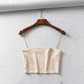 Crop Top Femme Sans Manches Élastique | Débardeur Court Polyester Été – CLEVI Paris