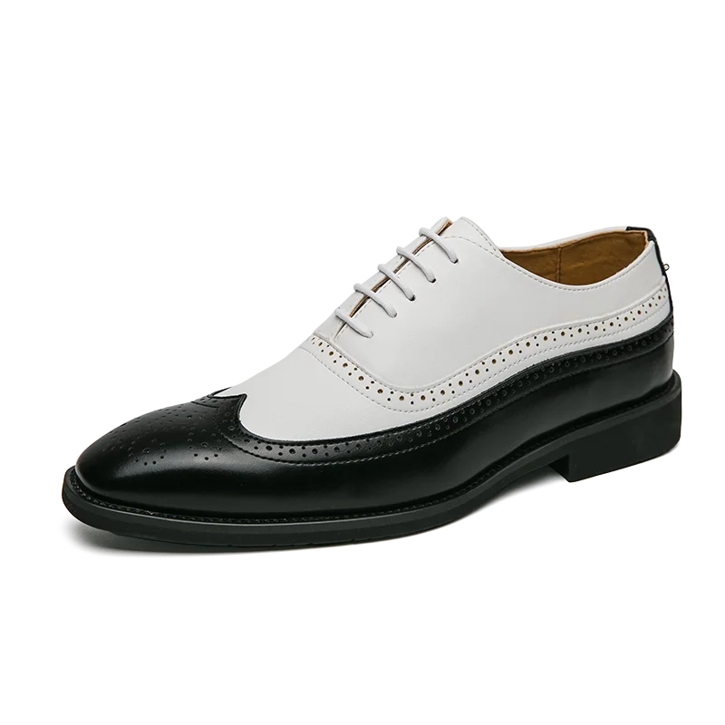 Richelieu Oxford Bicolore Homme Bout Fleuri Wingtip Mariage Business EU 38-46 – CLEVI Paris