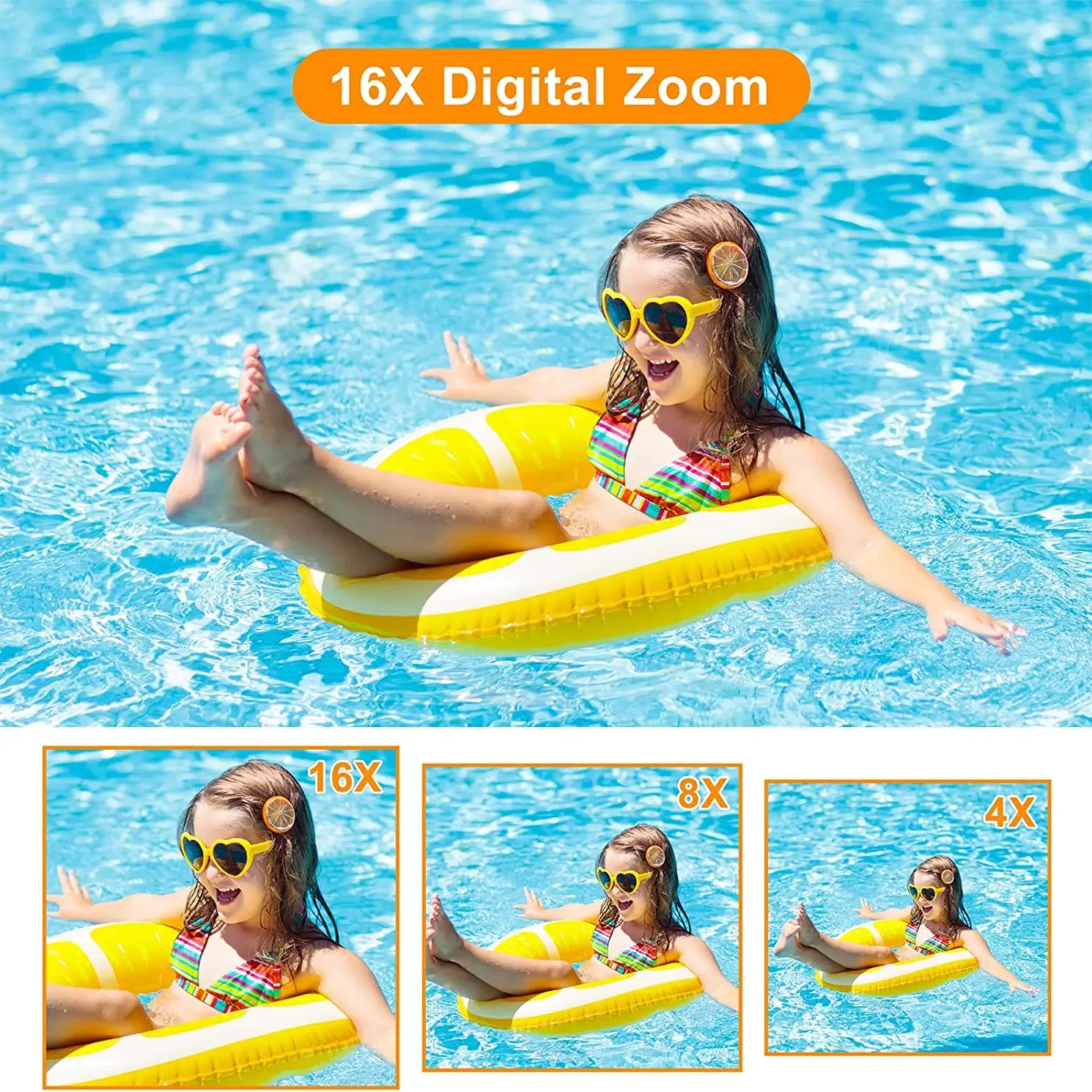 Appareil Photo Numérique Compact 44MP – Vidéo 1080P Zoom 16x Écran 2,4" Webcam Anti-Shake Enfants Débutants – CLEVI Paris
