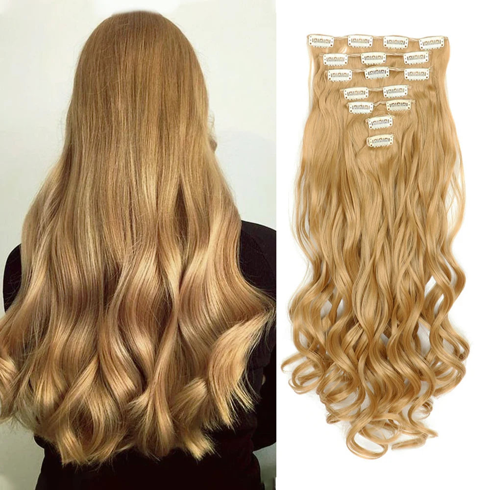 Extensions à clips synthétiques ondulées 22 pouces – CLEVI Paris