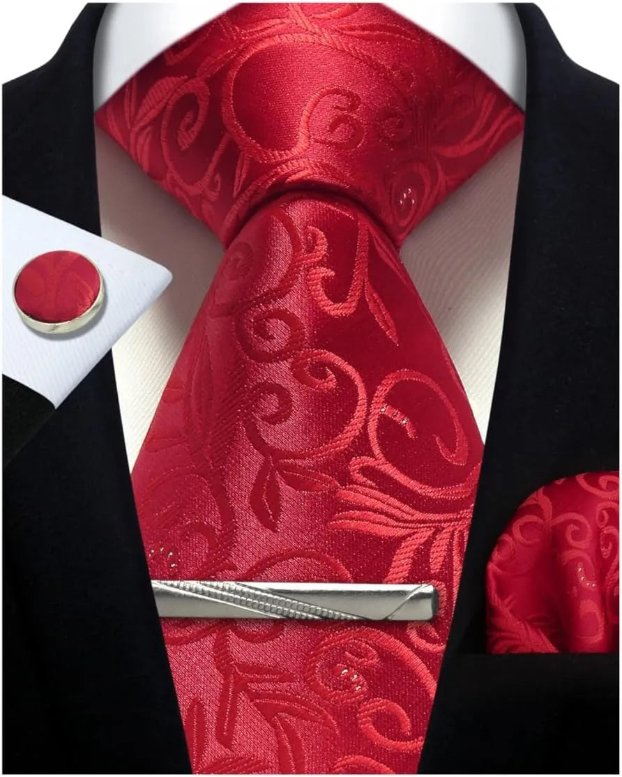 Ensemble cravate homme 4 pièces paisley – CLEVI Paris