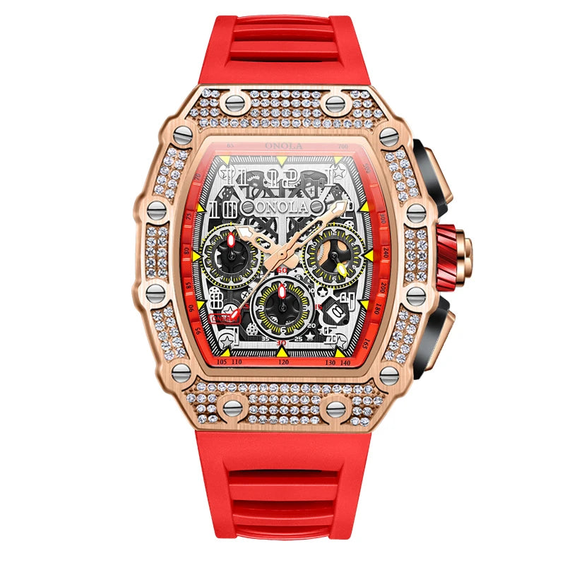 ONOLA Montre Automatique Homme Tonneau Squelette Lumineux Étanche 3ATM – CLEVI Paris