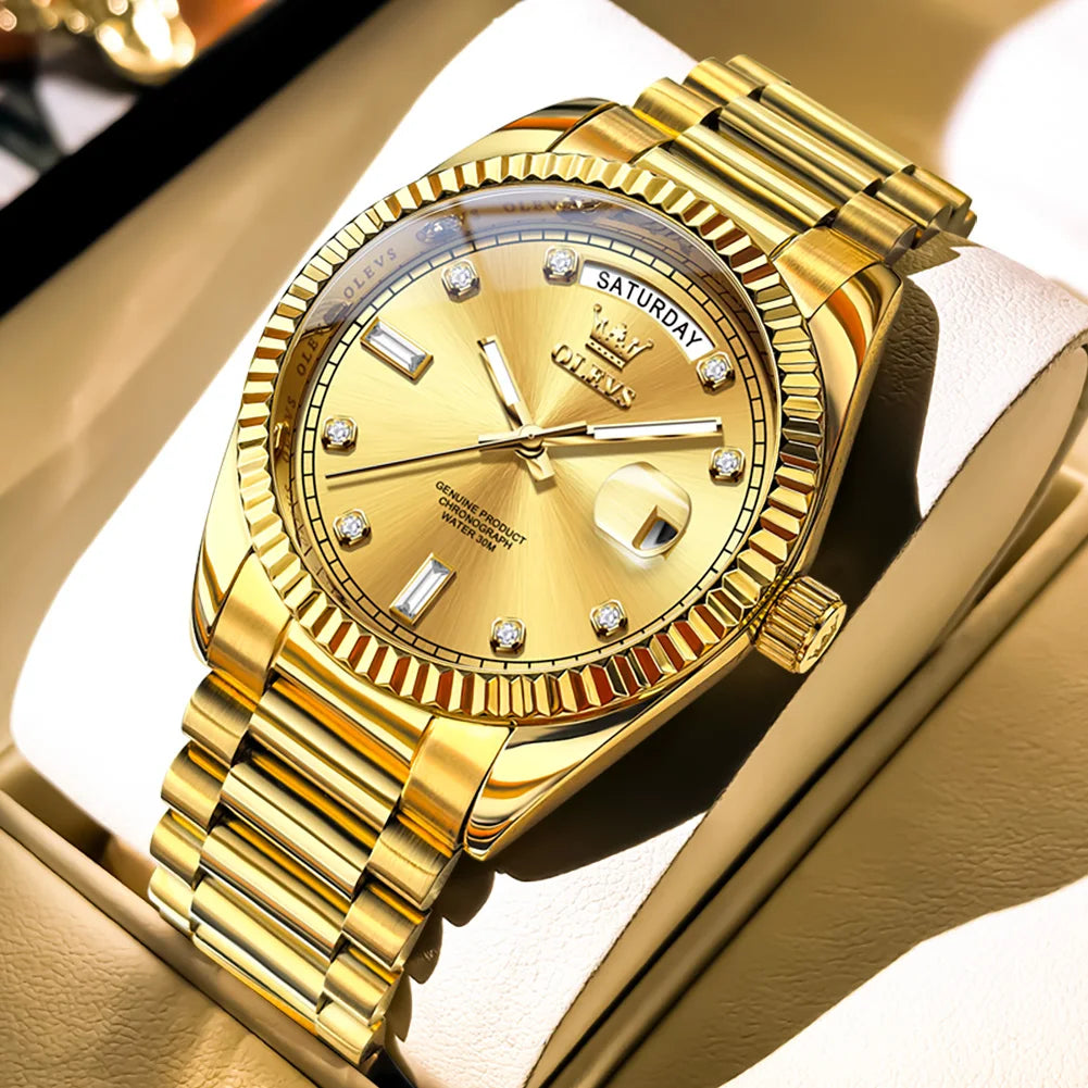 Montre OLEVS 6736 Automatique Homme Acier Calendrier Waterproof – CLEVI Paris