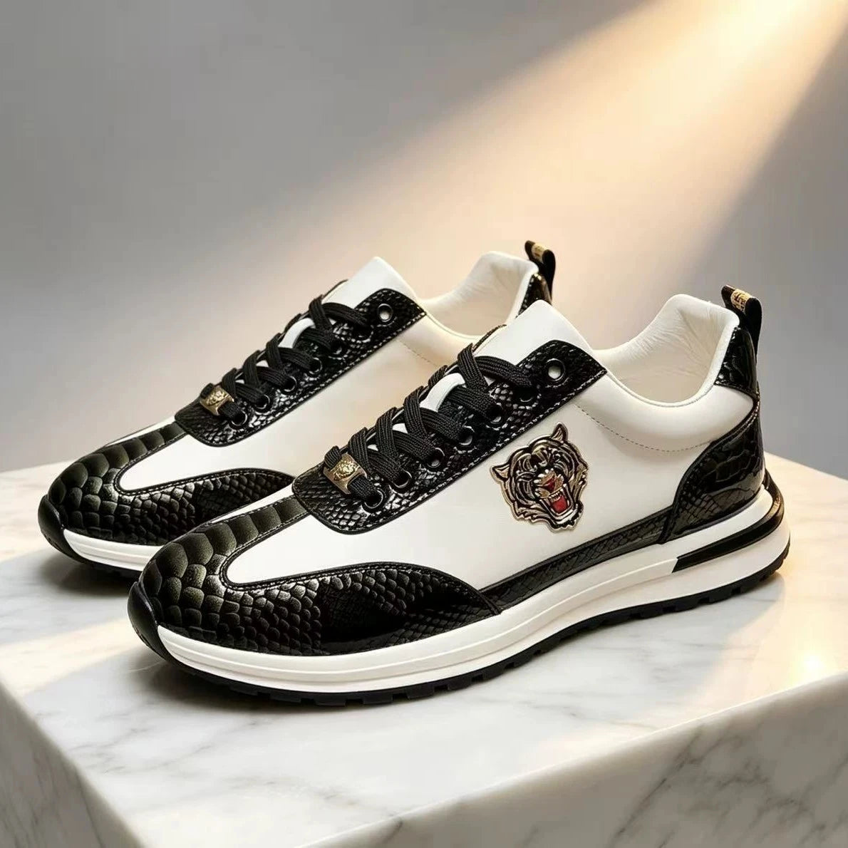 Sneakers en cuir à lacets pour homme – CLEVI Paris