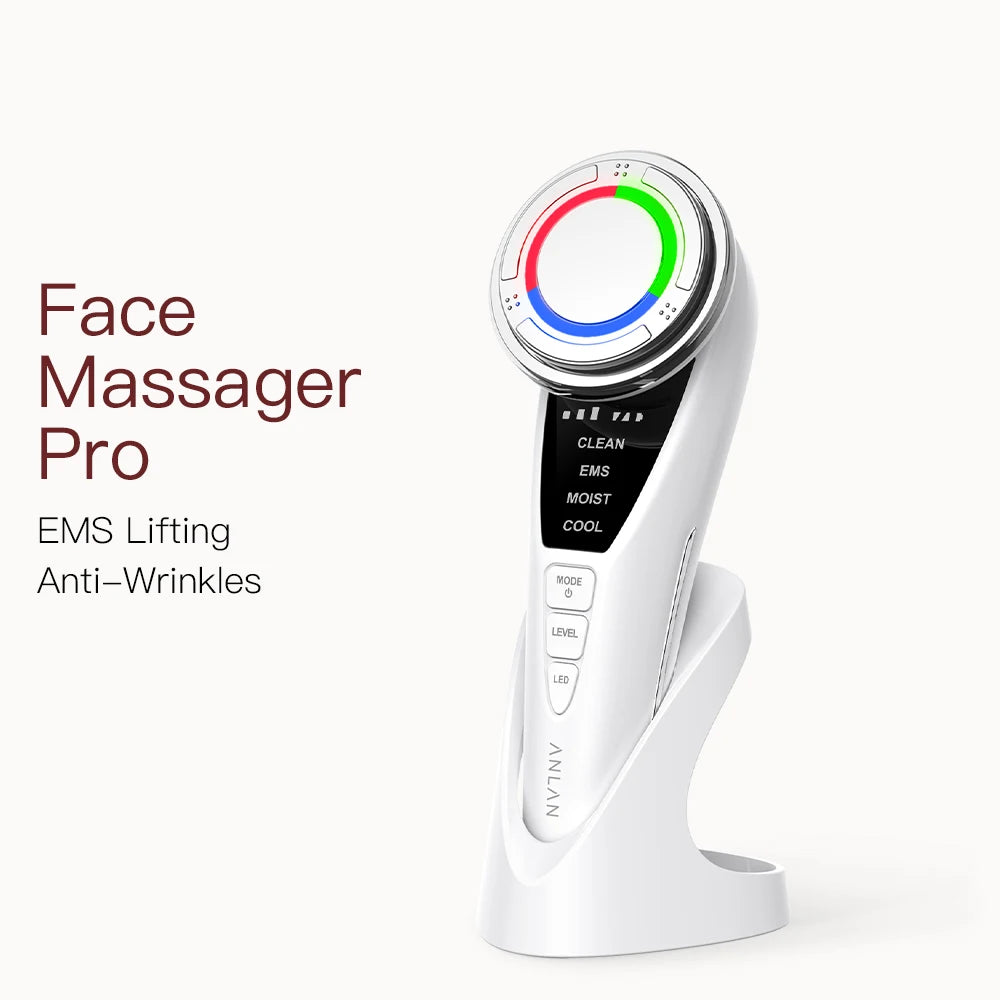 Masseur Facial ANLAN Pro – Microcourant, Lifting, LED 3 Couleurs & Compresse Froide