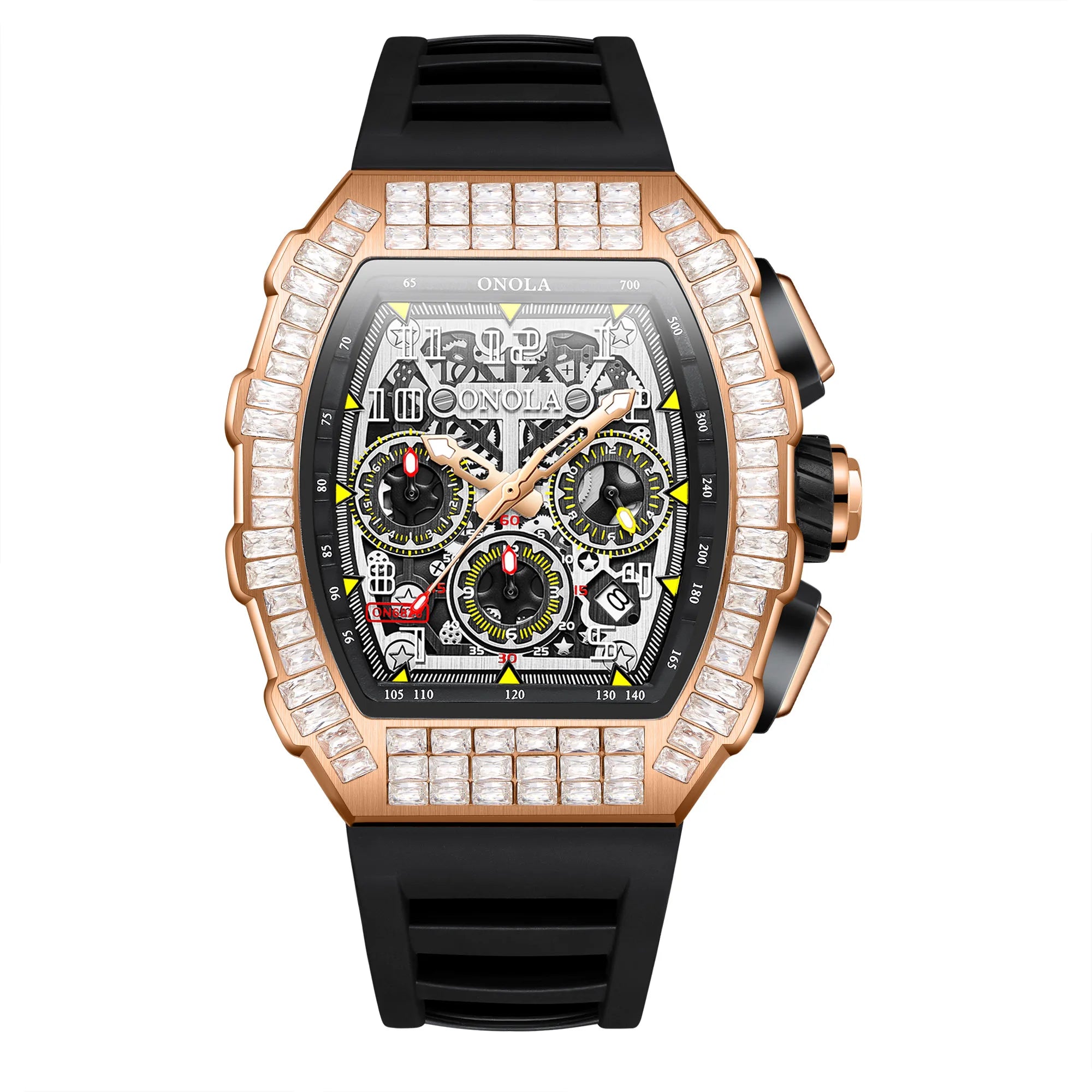 Montre Automatique ONOLA Sport Homme | Squelette Silicone Militaire