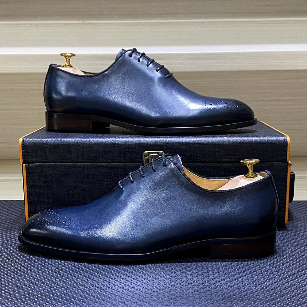 Oxford Whole-Cut Homme Style Italien Artisanal Cuir de Veau | Business Mariage US 6-13
