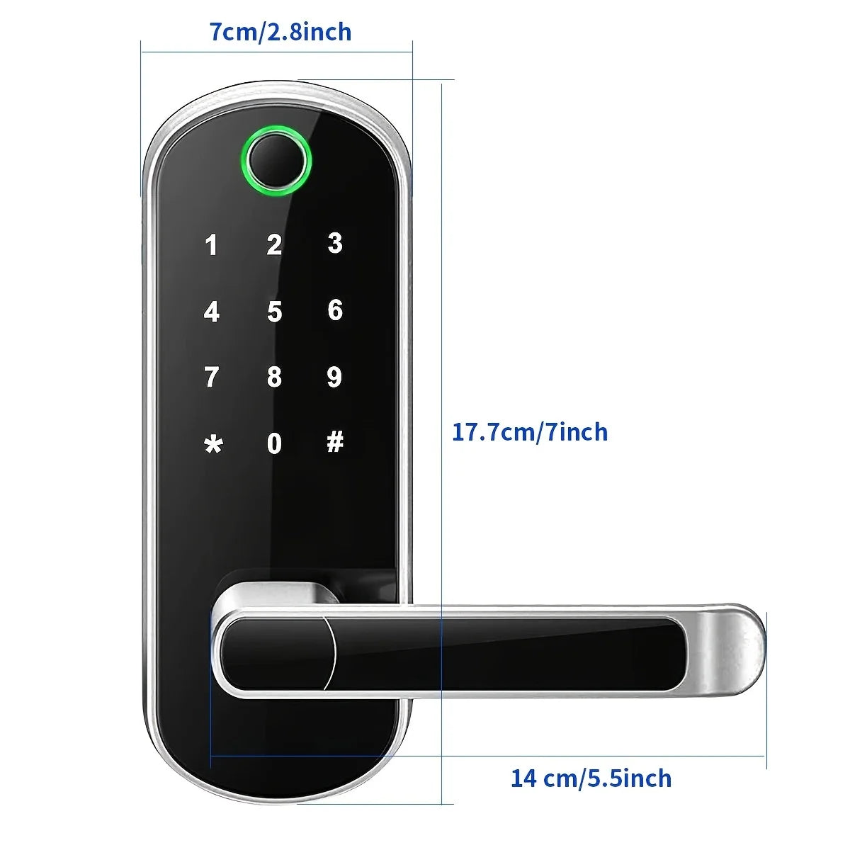 Serrure Connectée Empreinte Digitale L.AOL.AU B05 – WiFi, NFC, Tactile, IP67, 5-en-1