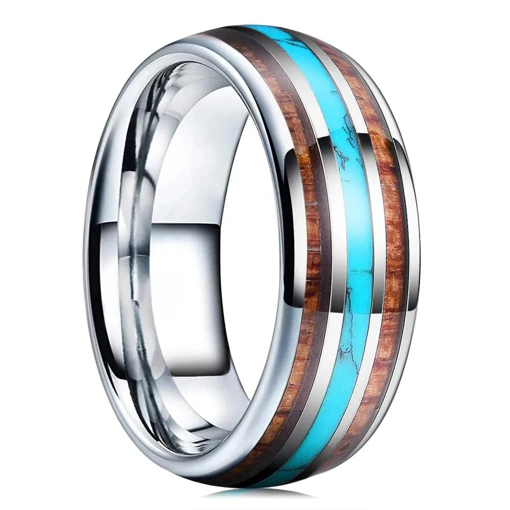 Bague Unisexe Opale Rouge et Météorite – CLEVI Paris