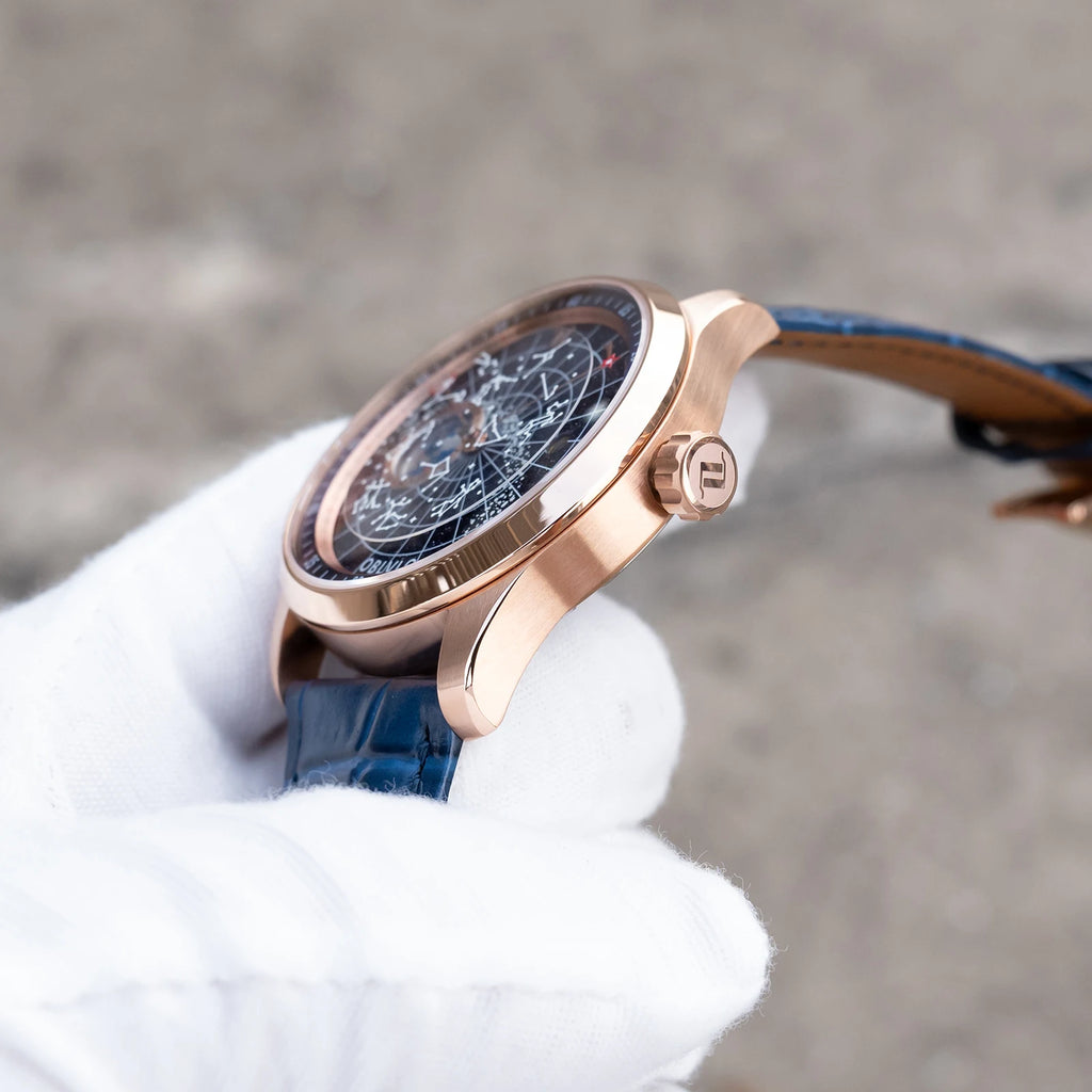 OBLVLO Montre Automatique Homme Luxe Lunette Cristal Cadran Lumineux Cuir 40mm – CLEVI Paris