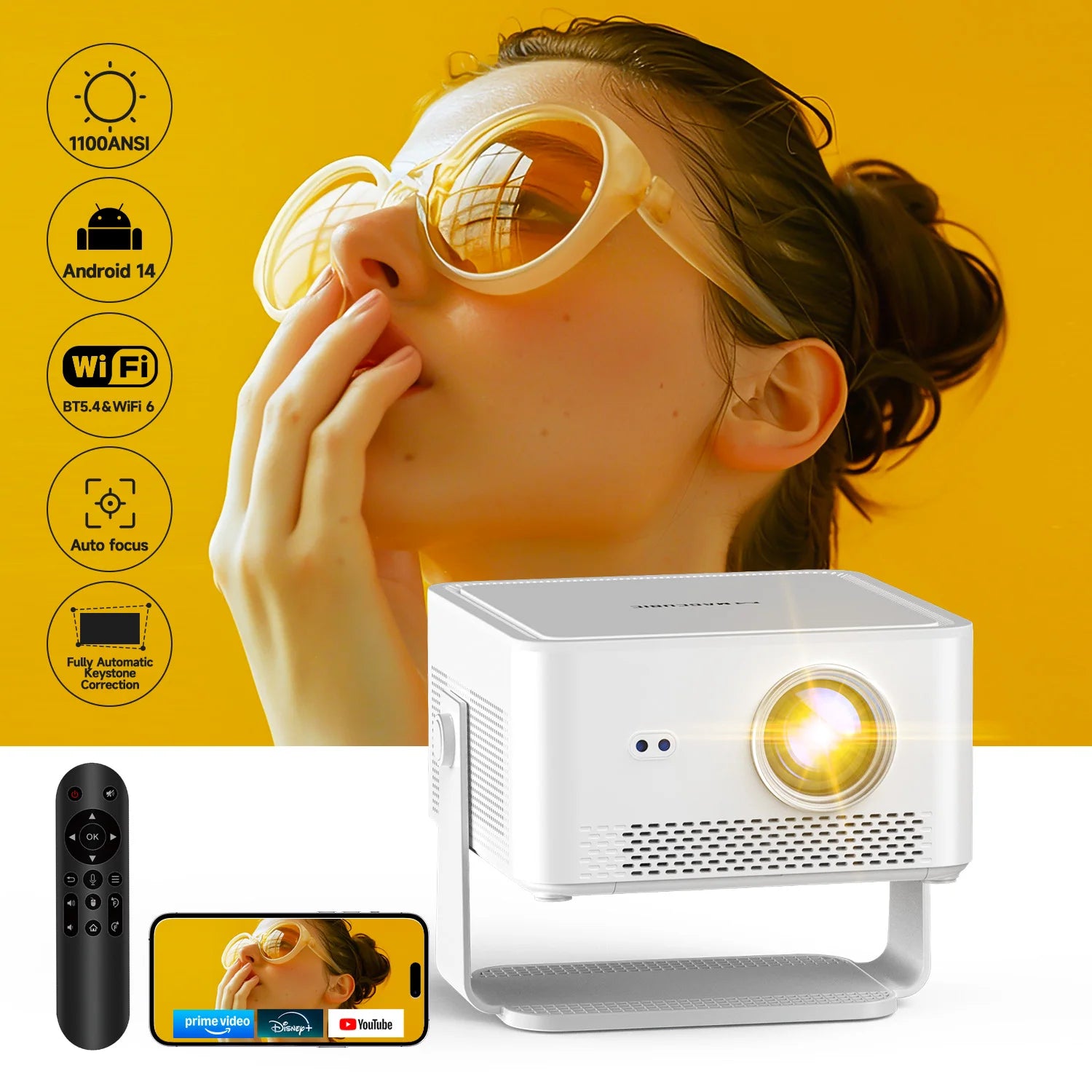 Magcubic HY450Max Projecteur Android 14 1080P 8K 1100 ANSI Autofocus WiFi 6 BT 5.4 Son 24W – CLEVI Paris