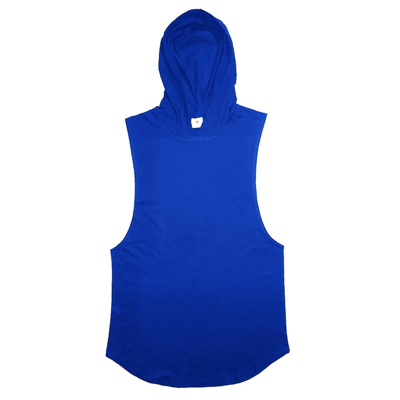 Débardeur à Capuche Homme – Coton | Sans Manches | Fitness & Running
