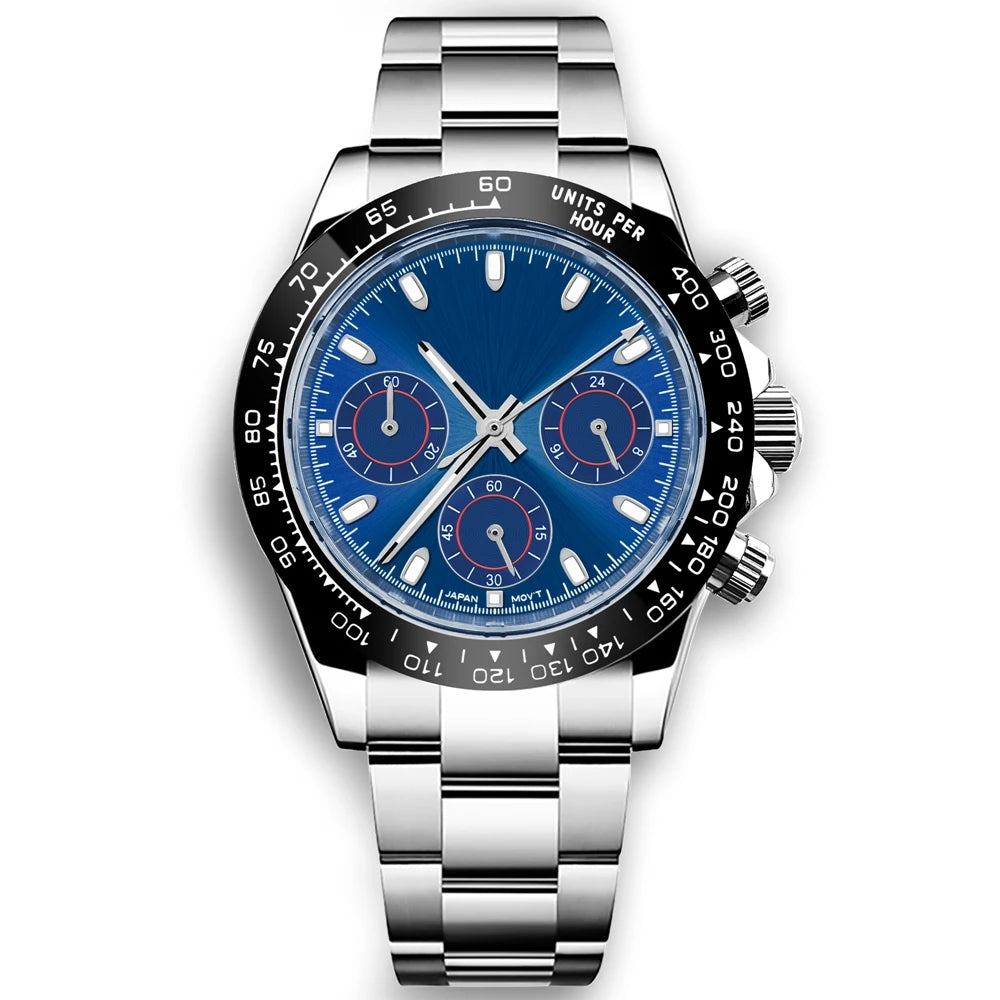 Corgeut Montre Quartz VK63 Homme Chronographe Complet 40mm Acier Sport 24h – CLEVI Paris