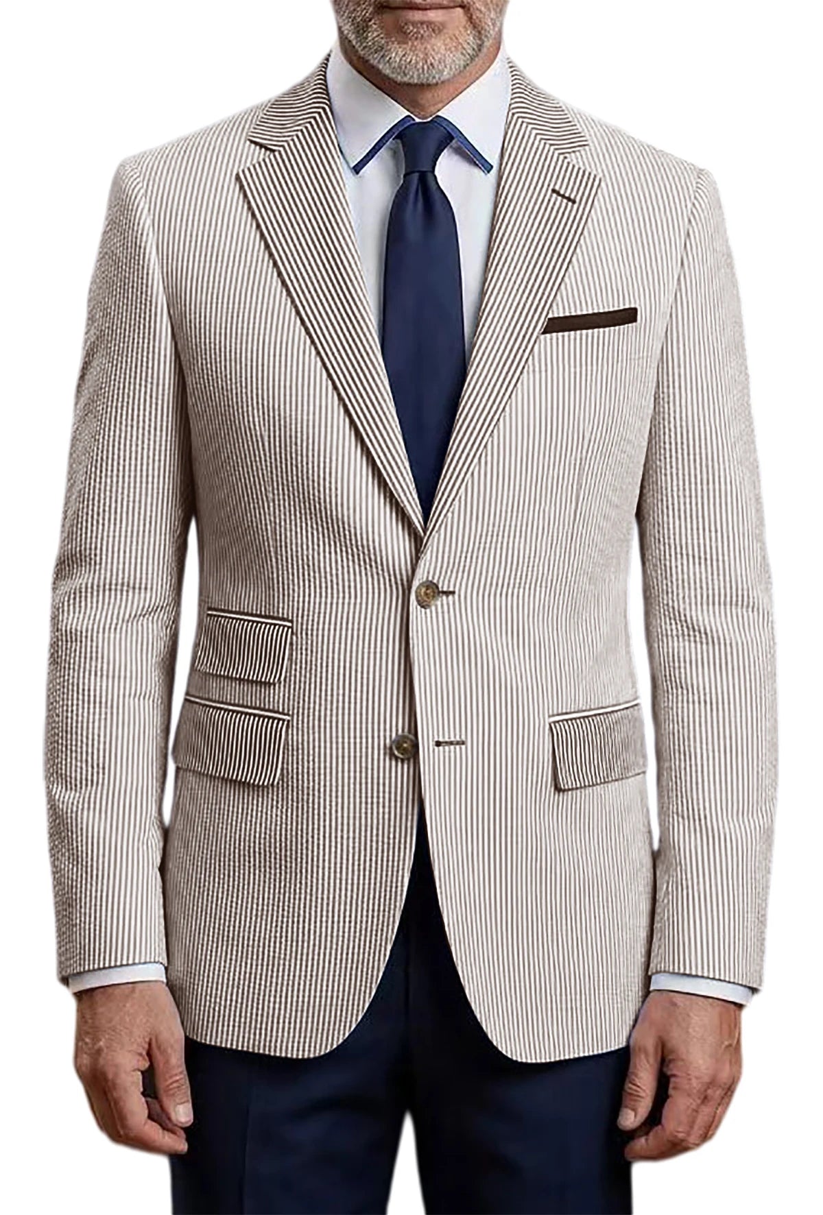 Blazer homme rayé en seersucker – CLEVI Paris