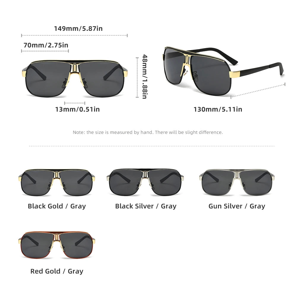 Lunettes de Soleil Polarisées Homme Oversize KINGSEVEN – Monture Carrée Alliage UV400 – CLEVI Paris