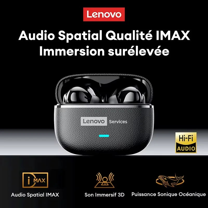 Lenovo LE208 Écouteurs TWS Bluetooth 6.0 ENC 36h Faible Latence 38ms – CLEVI Paris