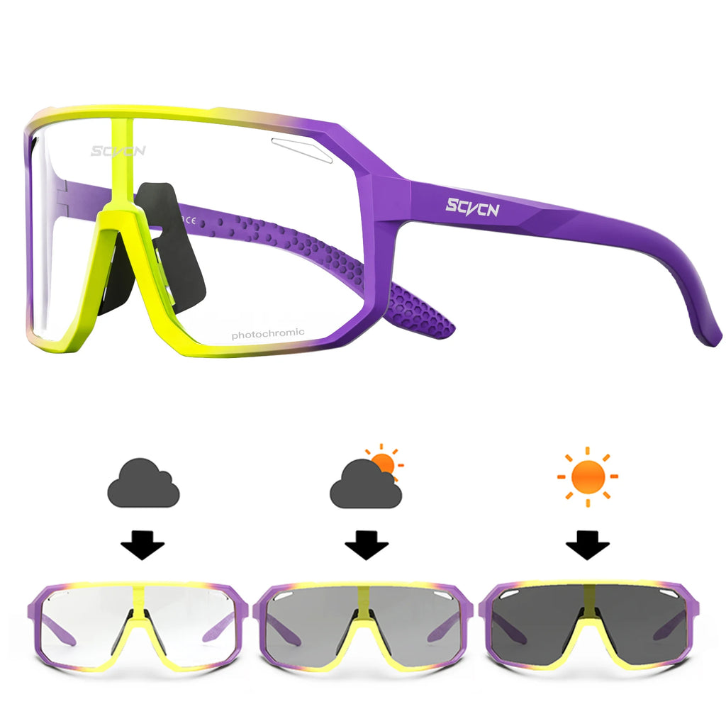 Lunettes de Cyclisme Photochromiques TR-90 | UV400, Verres Polycarbonate, Vélo Randonnée Outdoor, Unisexe – CLEVI Paris