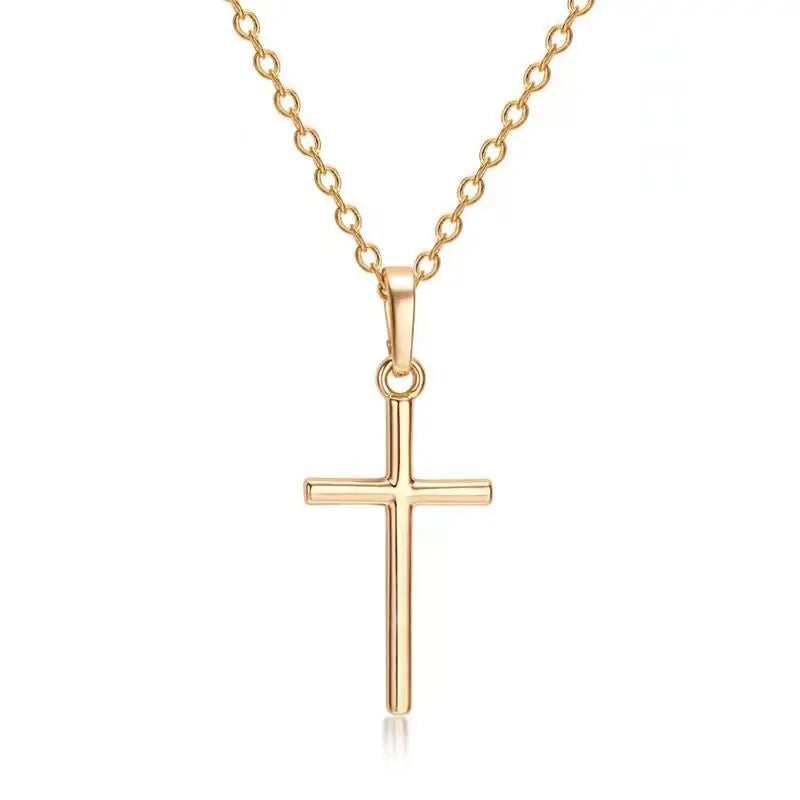Collier Pendentif Croix Chrétienne — Chaîne 50cm, Argent & Or, Unisexe | CLEVI Paris