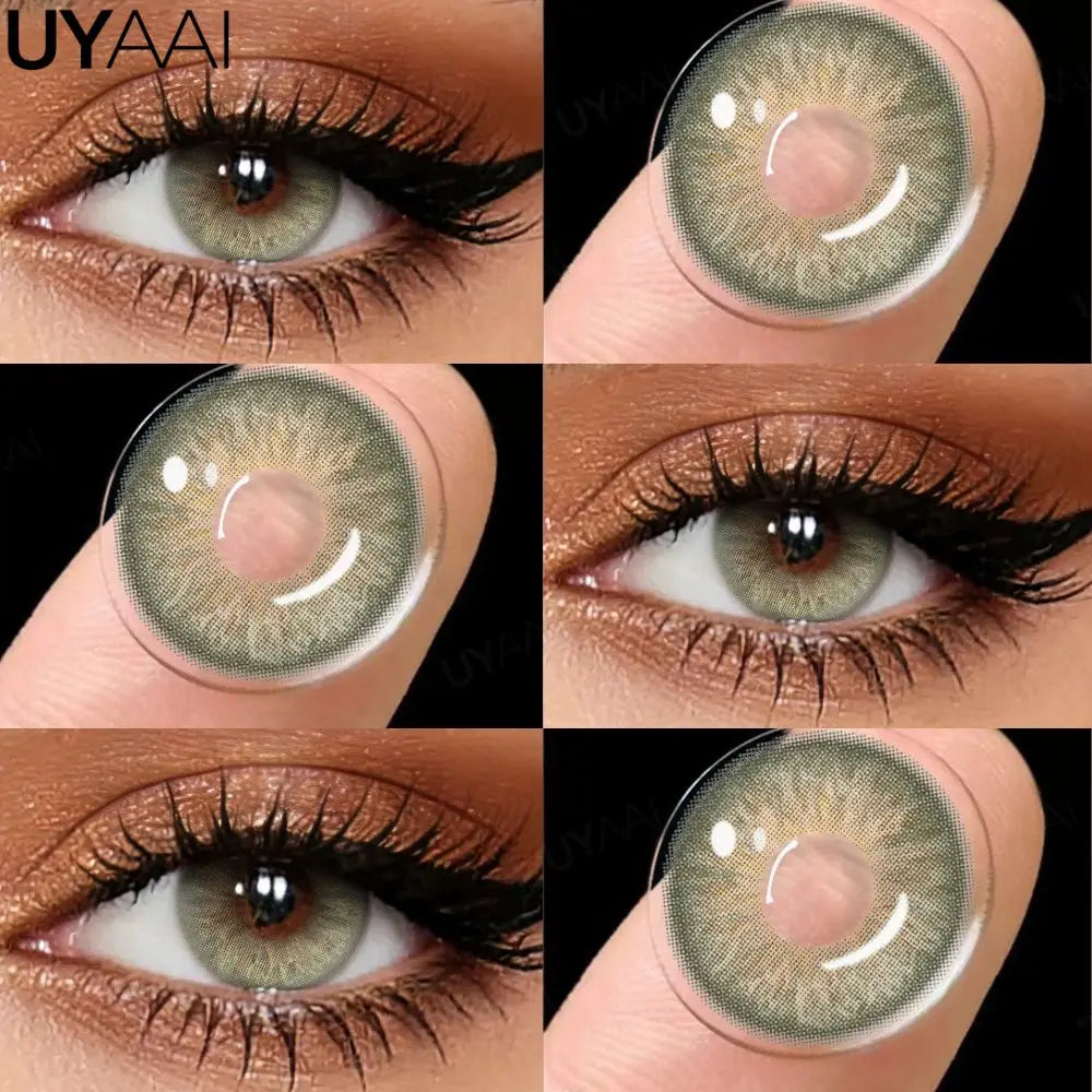 Lentilles de Contact Colorées UYAAI – 15 Teintes de Vert, Sans Correction, Port Annuel