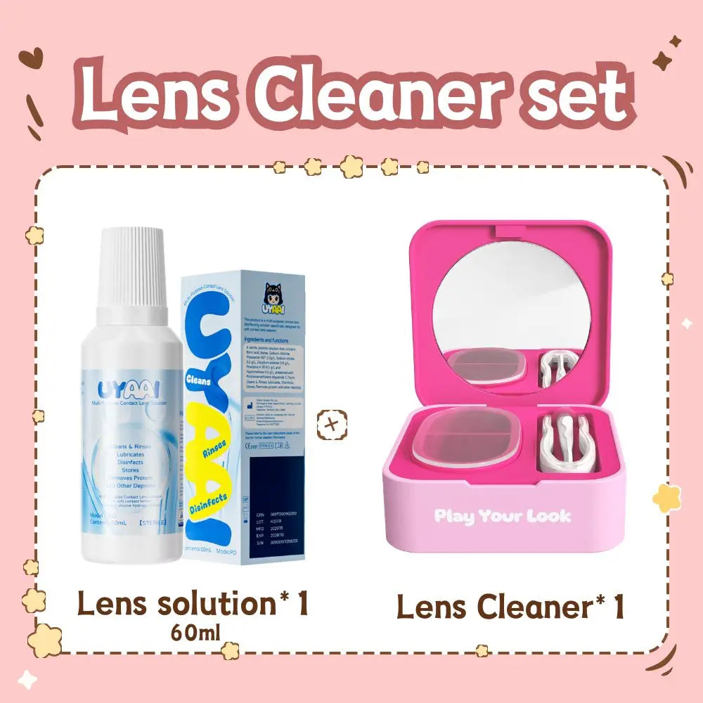 Kit Entretien Lentilles de Contact UYAAI | Solution, Nettoyeur & Outil de Pose | Unisexe – CLEVI Paris