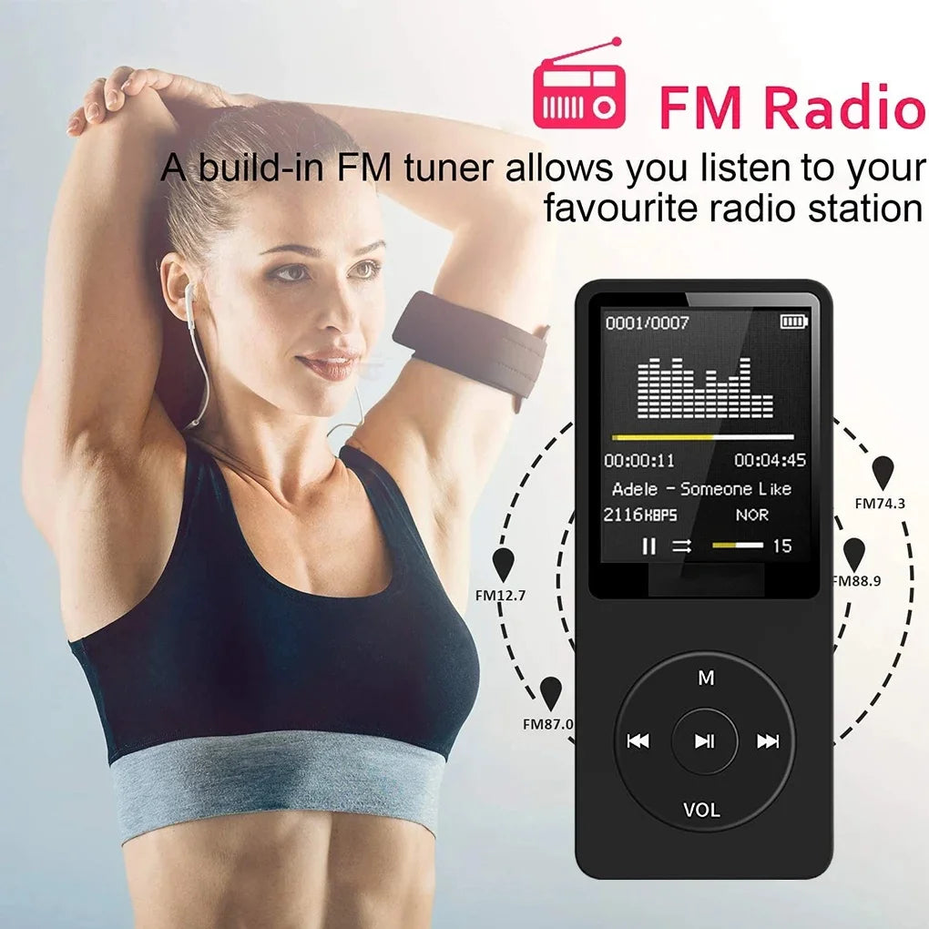 DIXSG Lecteur MP3 Bluetooth Écran 1,8" TF 64Go FM Enregistreur Sport – CLEVI Paris
