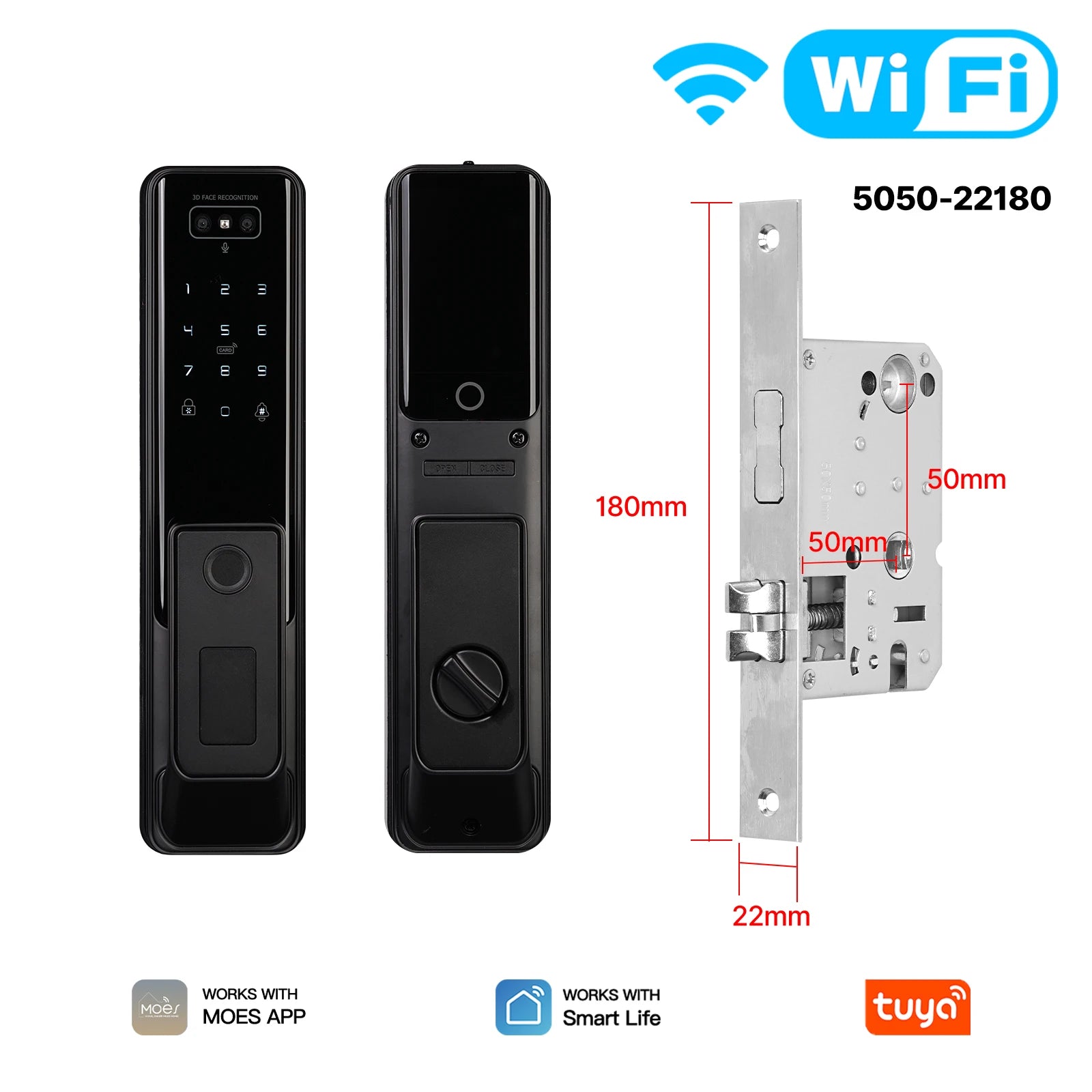 Serrure Connectée MOES Reconnaissance Faciale & Veine Palmaire WiFi Tuya – CLEVI Paris