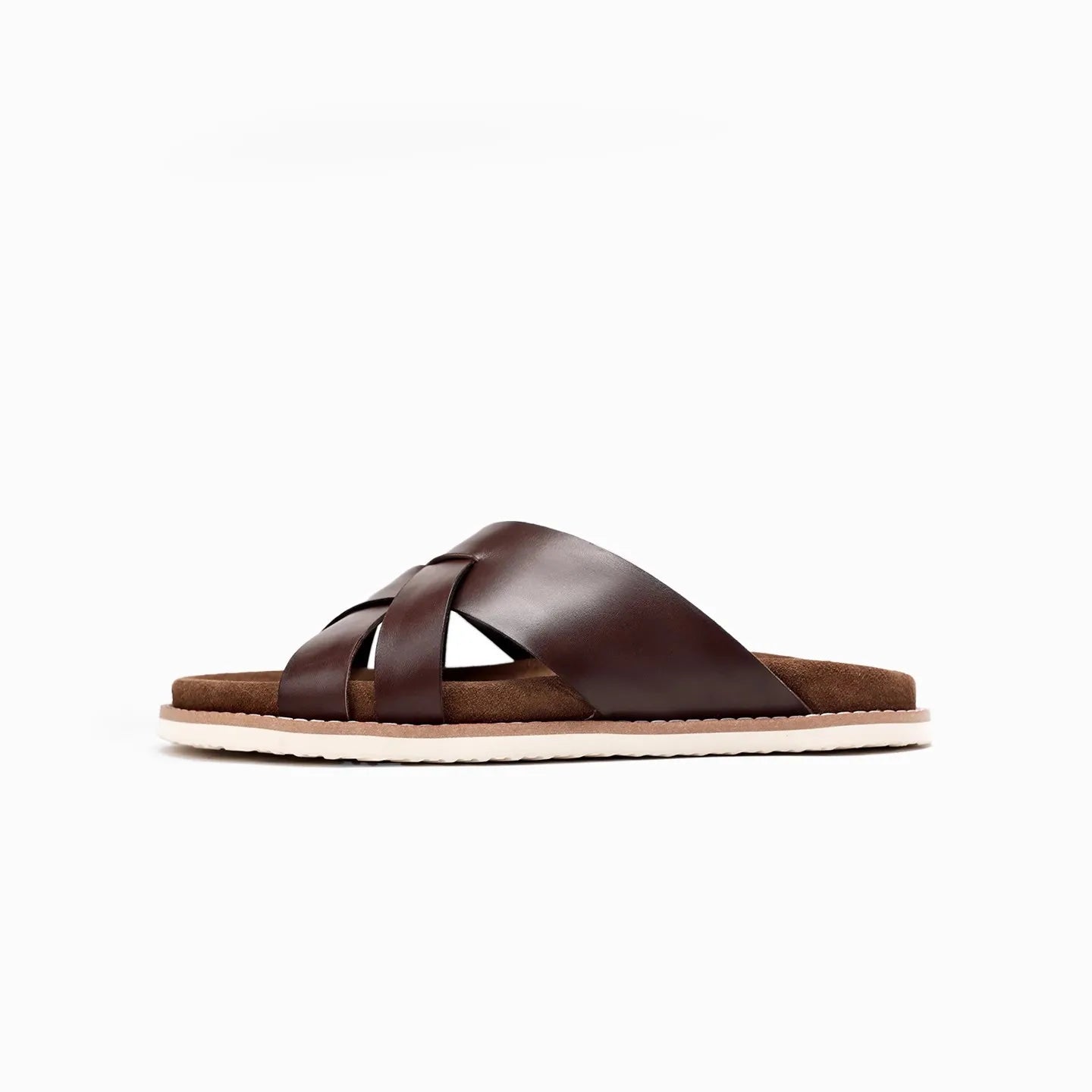Slides Homme Cuir Véritable Pleine Fleur Style Luxe Casual – CLEVI Paris