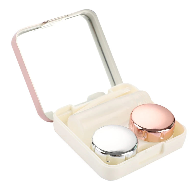 Boîtier à Lentilles de Contact Carré Portable | Kit Complet avec Pince, Ventouse & Miroir | 8 Coloris – CLEVI Paris