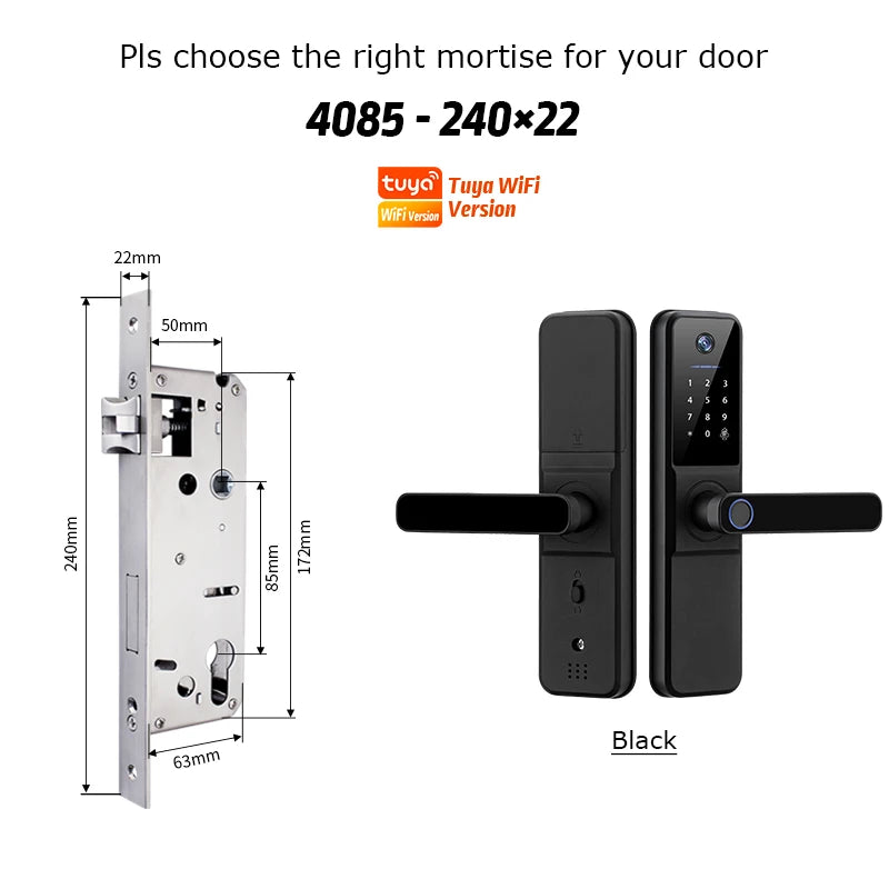 Serrure Connectée YRHAND H01 IP66 Caméra Sonnette WiFi Tuya Empreinte Digitale – CLEVI Paris