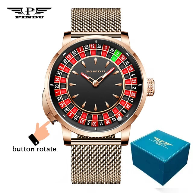 Montre Mécanique Homme PINDU NH35A – Roulette, Saphir & Diamants | Édition Limitée