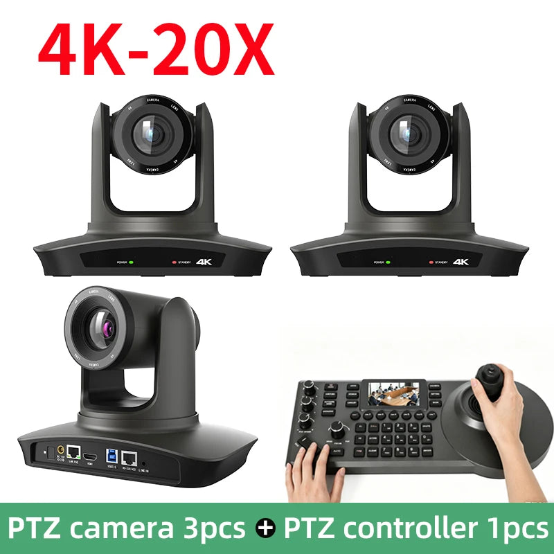 Caméra PTZ 4K SGSHIXV – Suivi IA 20x Zoom Optique Capteur Sony 8MP HDMI USB LAN PoE Conférence Diffusion Live – CLEVI Paris