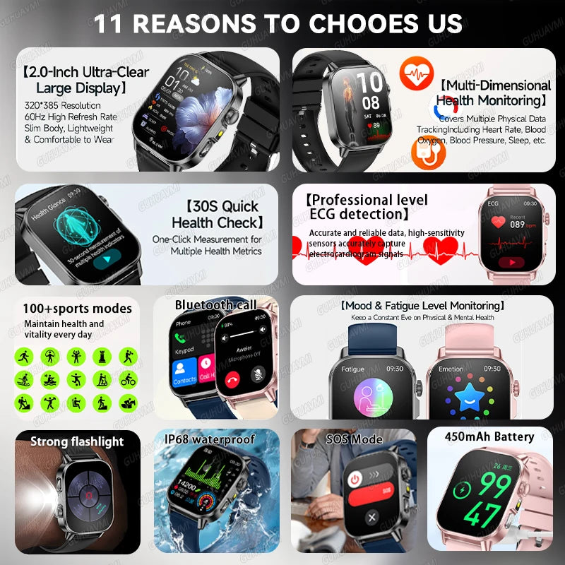 Montre connectée ET571 AMOLED 2″ – CLEVI Paris