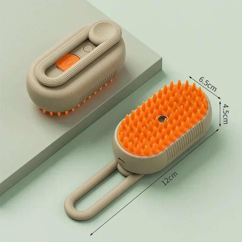 Brosse Vapeur 3-en-1 pour Chat & Chien Spray Massage Anti-Poils USB — CLEVI Paris