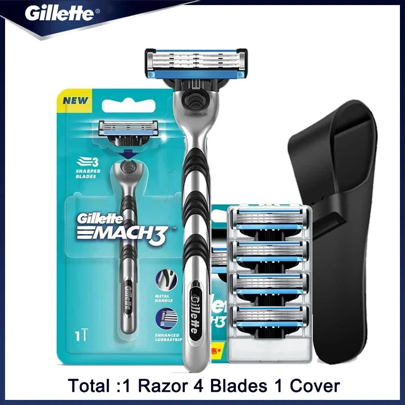 Rasoir Manuel Gillette Mach 3 Homme – 3 Lames Acier Inoxydable Bande Hydratante Rasage Précis – CLEVI Paris