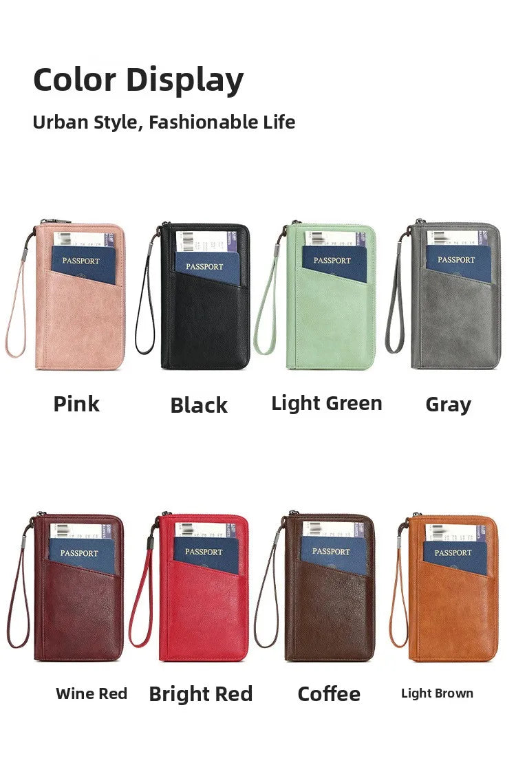 Porte-Passeport Anti-RFID PU Imperméable | Portefeuille Voyage Multifonction, 8 Coloris – CLEVI Paris