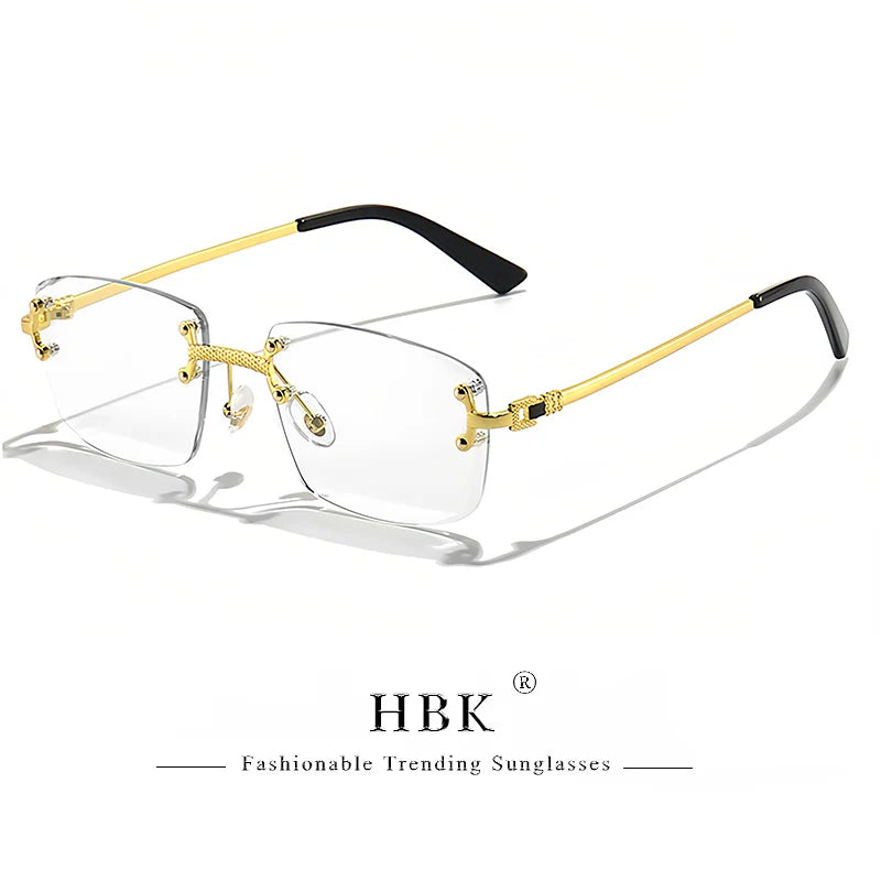 Lunettes de Soleil Carrées Sans Monture Femme HBK – Verres Dégradés UV400 – CLEVI Paris