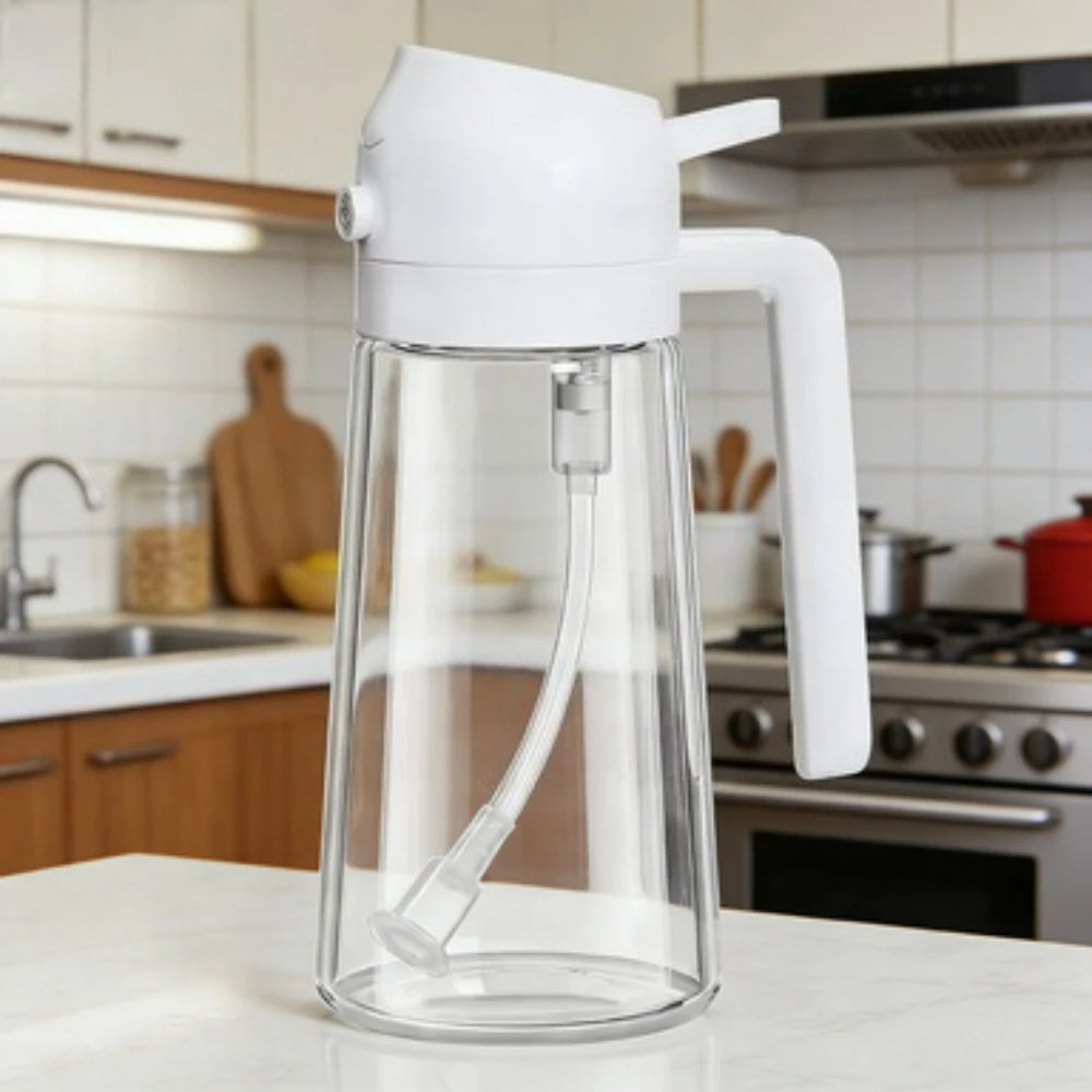Vaporisateur d'Huile 2-en-1 Cuisine 500ml | Spray & Verseur Plastique – CLEVI Paris