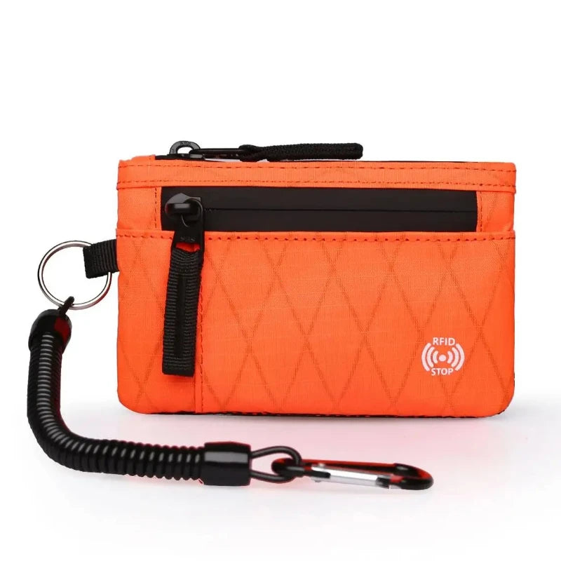 Porte-Cartes RFID Nylon Slim Homme — Mousqueton, Clip Ceinture ou Fermeture Éclair, Multi-Coloris | CLEVI Paris