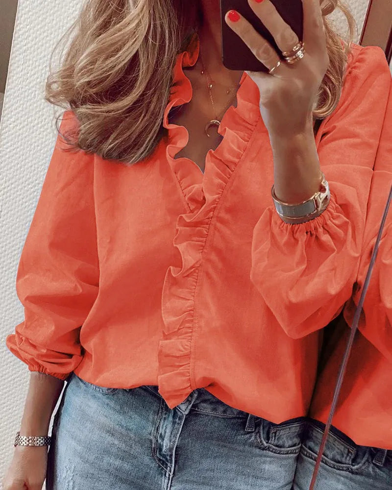Chemise ample à volants femme – CLEVI Paris
